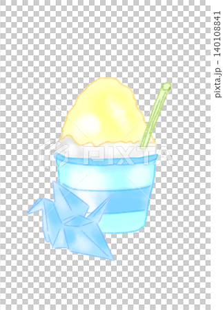折り鶴の付いたかき氷 折り鶴の付いたかき氷 140108841