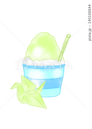 折り鶴の付いたかき氷 折り鶴の付いたかき氷 140108844