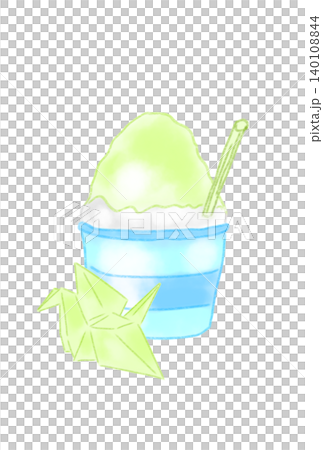 折り鶴の付いたかき氷 折り鶴の付いたかき氷 140108844