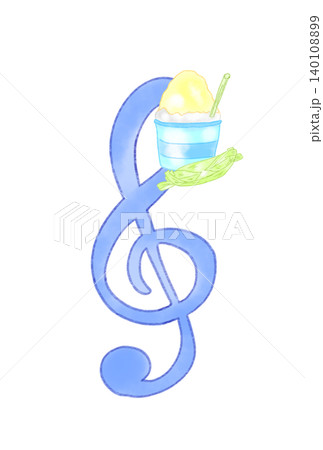 かき氷の付いた音符 かき氷の付いた音符 140108899