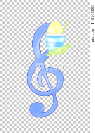 かき氷の付いた音符 かき氷の付いた音符 140108899