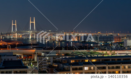 港の見える丘公園から見える横浜の夜景 港の見える丘公園から見える横浜の夜景 140110356