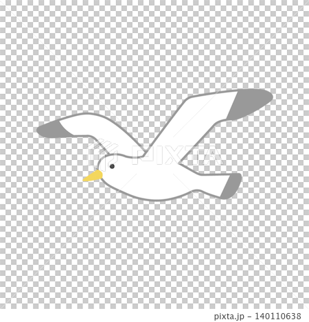Simple illustration of a seagull - Summer theme Simple illustration of a seagull - Summer theme 140110638