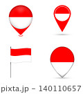 Indonesia Flag Map Pin Icons Set Collection. 140110657