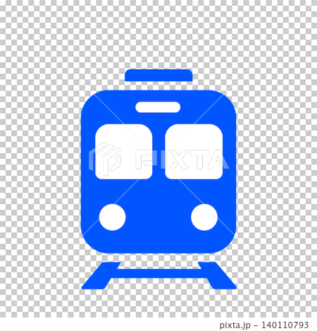 駅案内や交通マップに使いやすいシンプルな電車アイコン(青) 駅案内や交通マップに使いやすいシンプルな電車アイコン(青) 140110793