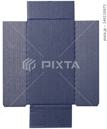 Interior of a folding box made of dark blue corrugated cardboard Interior of a folding box made of dark blue corrugated cardboard 140110973