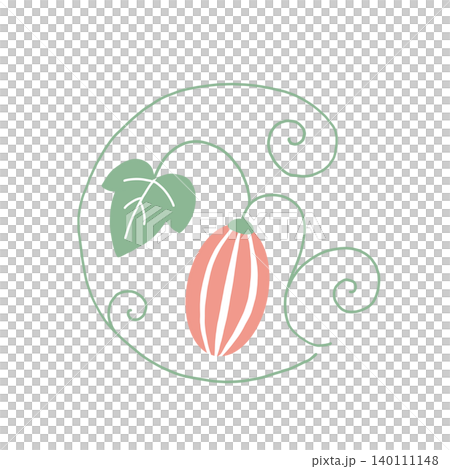 Icon of a snake gourd fruit and vine plant Icon of a snake gourd fruit and vine plant 140111148