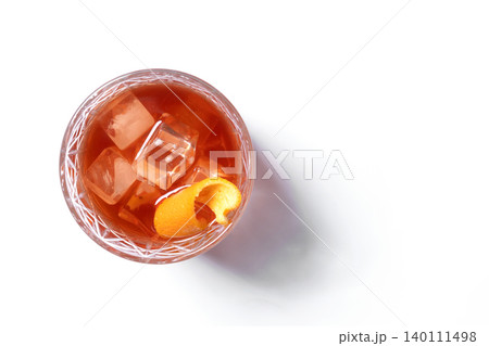 Old Fashioned Cocktail with Orange Peel Old Fashioned Cocktail with Orange Peel 140111498