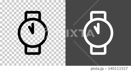 シンプルな腕時計のアイコンイラスト 11時 23時 シンプルな腕時計のアイコンイラスト 11時 23時 140111527