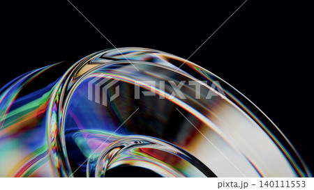 Glass Torus Macro Warm Iridescent Chromatic Dispersion Abstract Background 3D Render Glass Torus Macro Warm Iridescent Chromatic Dispersion Abstract Background 3D Render 140111553