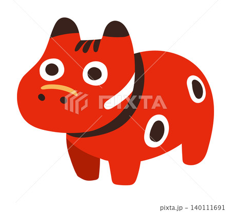 かわいい福島の郷土玩具 赤べこのイラスト(魔除け・縁起物) かわいい福島の郷土玩具 赤べこのイラスト(魔除け・縁起物) 140111691