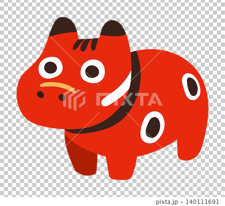 かわいい福島の郷土玩具 赤べこのイラスト(魔除け・縁起物) かわいい福島の郷土玩具 赤べこのイラスト(魔除け・縁起物) 140111691