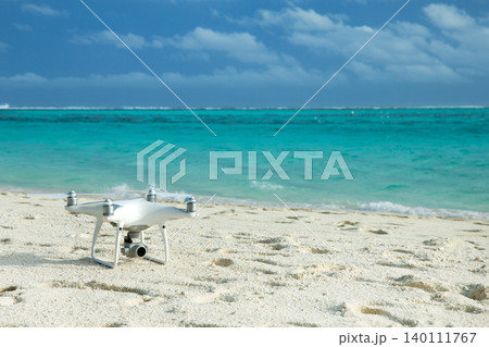 Drone is on the beach. island beach 140111767