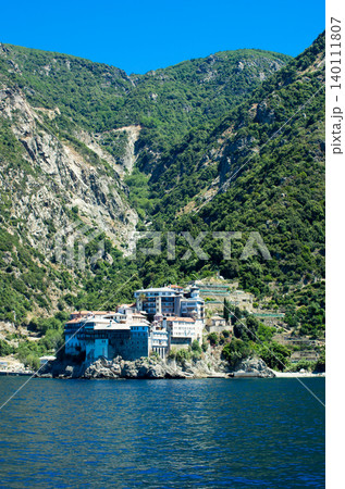 Monastery on the mount Athos in Greece 140111807