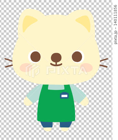 エプロン姿の猫店員 働く 動物 イラスト エプロン姿の猫店員 働く 動物 イラスト 140111856