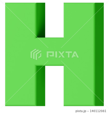 3D素材_アルファベット_H_緑 3D素材_アルファベット_H_緑 140112081