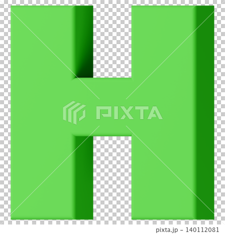 3D素材_アルファベット_H_緑 3D素材_アルファベット_H_緑 140112081