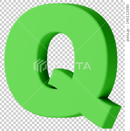 3D Material_Alphabet_Q_Green 140112090