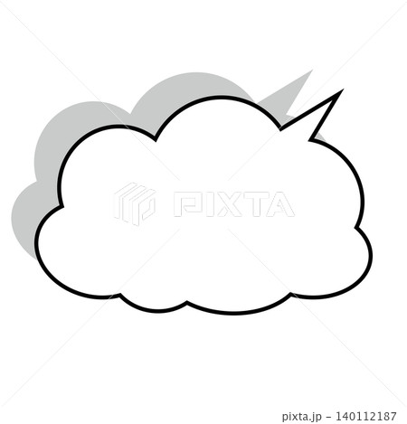 雲形吹き出しのシンプルなイラスト素材 もくもく(白背景) 雲形吹き出しのシンプルなイラスト素材 もくもく(白背景) 140112187