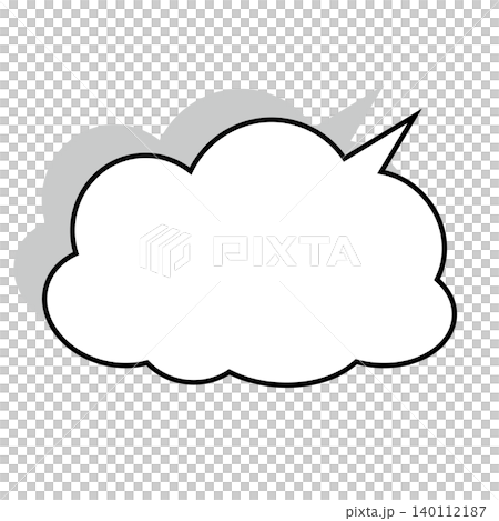 雲形吹き出しのシンプルなイラスト素材 もくもく(白背景) 雲形吹き出しのシンプルなイラスト素材 もくもく(白背景) 140112187
