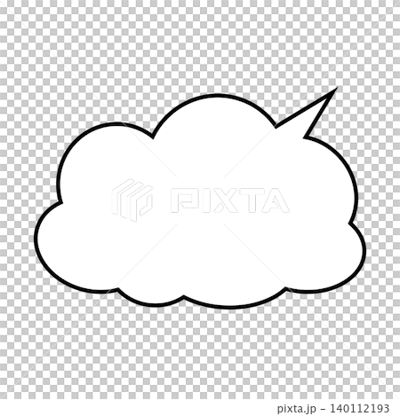 簡單的雲朵形對話框插圖素材（白色背景） 140112193