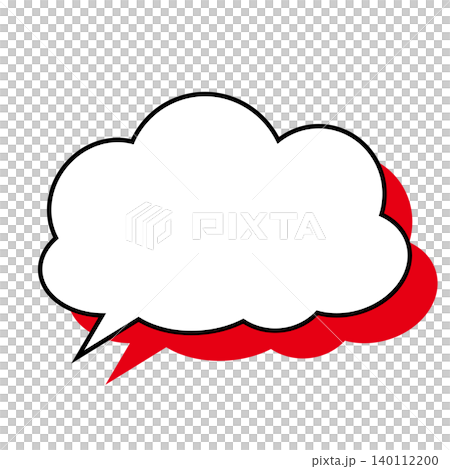 Simple illustration material of a cloud-shaped speech bubble (white background) Simple illustration material of a cloud-shaped speech bubble (white background) 140112200