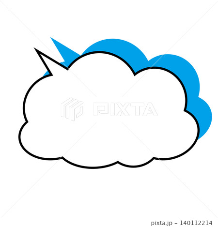 雲形吹き出しのシンプルなイラスト素材 もくもく(白背景) 雲形吹き出しのシンプルなイラスト素材 もくもく(白背景) 140112214