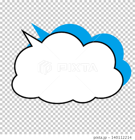 雲形吹き出しのシンプルなイラスト素材 もくもく(白背景) 雲形吹き出しのシンプルなイラスト素材 もくもく(白背景) 140112214