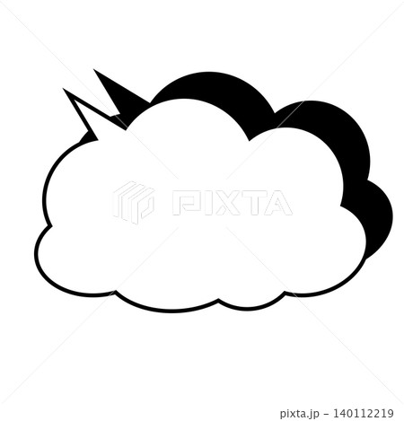 雲形吹き出しのシンプルなイラスト素材 もくもく(白背景) 雲形吹き出しのシンプルなイラスト素材 もくもく(白背景) 140112219