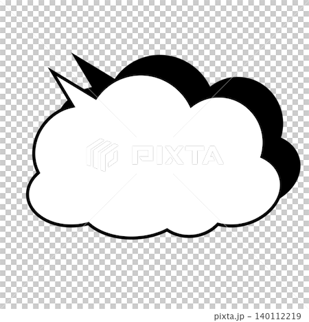 雲形吹き出しのシンプルなイラスト素材 もくもく(白背景) 雲形吹き出しのシンプルなイラスト素材 もくもく(白背景) 140112219