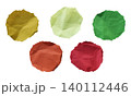 Yellow green light green orange red crumpled paper circles collection 140112446