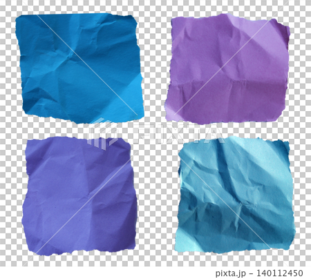 Blue purple violet cyan crumpled paper squares textured swatches set Blue purple violet cyan crumpled paper squares textured swatches set 140112450