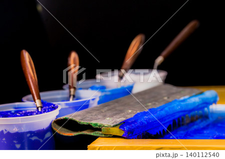 Viscous Ink Flowing Through Shades of Blue Viscous Ink Flowing Through Shades of Blue 140112540