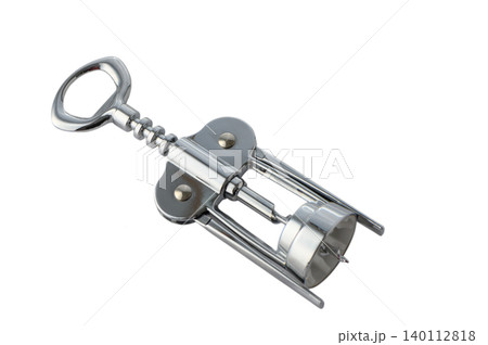 Corkscrew bottle opener isolated on white background Corkscrew bottle opener isolated on white background 140112818