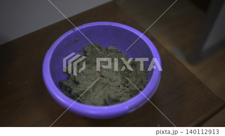 Artistic Depiction Of Ceramic Preparation With Textured Clay And Ambient Lighting Environment. Media 140112913