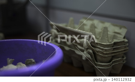 Recycling Craft With Paper Pulp. Ecofriendly Paper Pulp Project With Cartons And Water Mixing. Media Recycling Craft With Paper Pulp. Ecofriendly Paper Pulp Project With Cartons And Water Mixing. Media 140112932