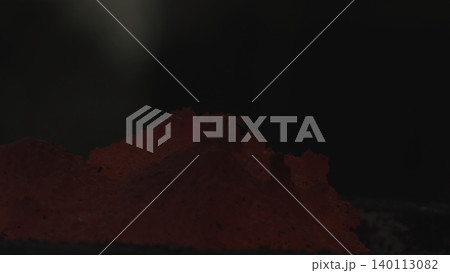 Examination Of Slag And Residue Patterns Across Industrial Workspace Surface And Foreground . Stock clip Examination Of Slag And Residue Patterns Across Industrial Workspace Surface And Foreground . Stock clip 140113082