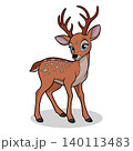 Cute Cartoon Deer with Antlers Illustration 140113483
