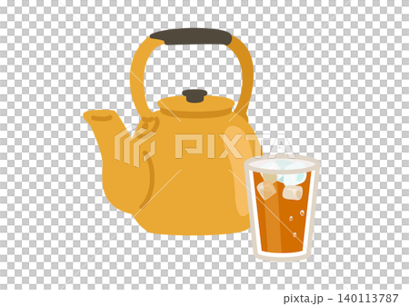 A kettle and chilled barley tea A kettle and chilled barley tea 140113787