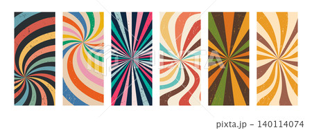 Funky disco pop art poster set. Summer curl and shine. Groovy retro background. 70s vintage Vector collection Funky disco pop art poster set. Summer curl and shine. Groovy retro background. 70s vintage Vector collection 140114074