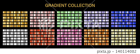 Gold gradient and Foil collection. Copper and metallic swatch degrade. Shiny rose Gold, silver, and holographic Vector backgrounds Gold gradient and Foil collection. Copper and metallic swatch degrade. Shiny rose Gold, silver, and holographic Vector backgrounds 140114082