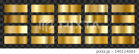 Metallic Gold gradients. Elegant designs with Foil effects and rich Palette. Vector illustration Metallic Gold gradients. Elegant designs with Foil effects and rich Palette. Vector illustration 140114083