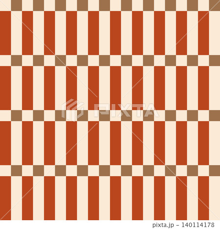 Modern rectangle seamless pattern. Vector fall stripes and check repeat background, autumn plaid design geometric grid 140114178
