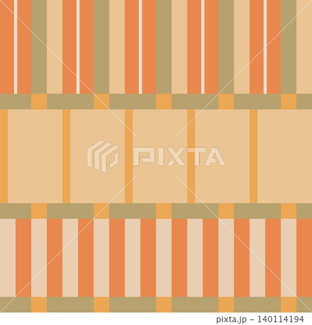 Orange and green geometric grid of vertical stripes seamless pattern. Vector abstract autumn plaid texture Orange and green geometric grid of vertical stripes seamless pattern. Vector abstract autumn plaid texture 140114194