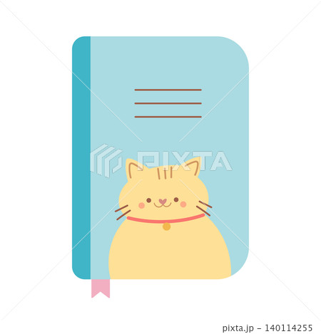 Cute notebook journal diary book with funny yellow cat cover for school 140114255