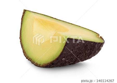 avocado piece isolated on white background close up avocado piece isolated on white background close up 140114267