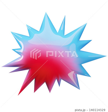 A 3D blob with a red-blue gradient, a dynamic splash of liquid paint, a star with sharp ends. A 3D blob with a red-blue gradient, a dynamic splash of liquid paint, a star with sharp ends. 140114329