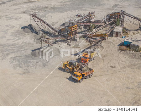 Aerial View of Quarry and Aggregate Processing Plant in Kyrgyzstan Aerial View of Quarry and Aggregate Processing Plant in Kyrgyzstan 140114641