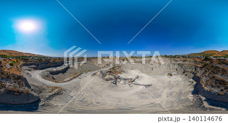 360-Degree Aerial Panorama of Open-Pit Mine in Bishkek, Kyrgyzstan 140114676