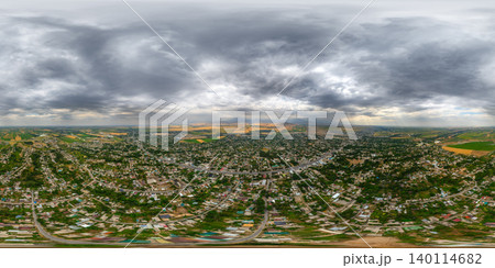 360 Aerial Panorama of Rural Kyrgyzstan Landscape with Mountains 360 Aerial Panorama of Rural Kyrgyzstan Landscape with Mountains 140114682
